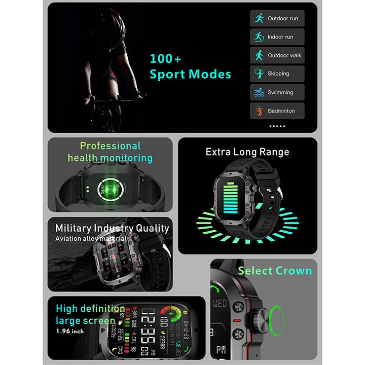 Luxury Military-style Sports Smartwatch